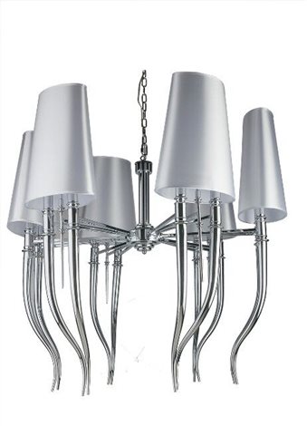 Diablo 6 BIG závěsné svítidlo 12x E14 11W bez zdroje 94cm IP20, chrom/bílá  1
