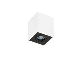 Eloy 1 přisazené bodové svítidlo 1x GU10 50W bez zdroje hranaté 9,5cm IP20, bílá/černá