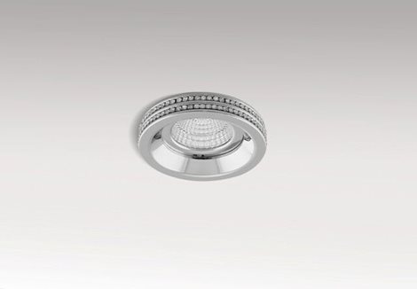 Eva Round podhledové svítidlo 1x GU10 50W bez zdroje 7,5cm kulaté IP20, chrom/křišťál 4