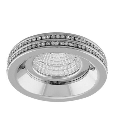 Eva Round podhledové svítidlo 1x GU10 50W bez zdroje 7,5cm kulaté IP20, chrom/křišťál 1