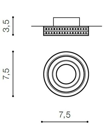 Eva Round podhledové svítidlo 1x GU10 50W bez zdroje 7,5cm kulaté IP20, zlatá/křišťál 3