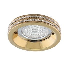 Eva Round podhledové svítidlo 1x GU10 50W bez zdroje 7,5cm kulaté IP20, zlatá/křišťál
