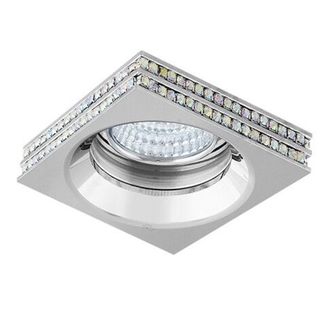 Eva Square podhledové svítidlo 1x GU10 50W bez zdroje 7,5cm hranaté Ip20, chrom/křišťál 1
