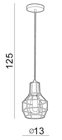 Carron 1 závěsné svítidlo 1x E27 60W bez zdroje 13cm IP20, měděné 2