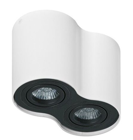 Bross 2 stropní bodové svítidlo 2x GU10 50W bez zdroje 18cm kulaté IP20, bílá/černá