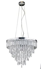 Kalabria závěsné/stropní svítidlo 6x G9 40W bez zdroje 52cm IP20, chrom/křišťál