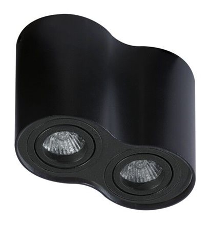 Bross 2 stropní bodové svítidlo 2x GU10 50W bez zdroje 18cm kulaté IP20, černé 1