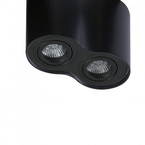 Bross 2 stropní bodové svítidlo 2x GU10 50W bez zdroje 18cm kulaté IP20, černé 2