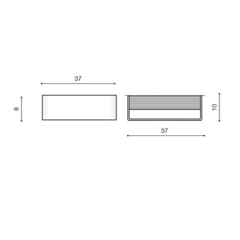 Felix L nástěnné svítidlo LED 12W 1010lm 3000K 37cm hranaté IP20, bílé 4