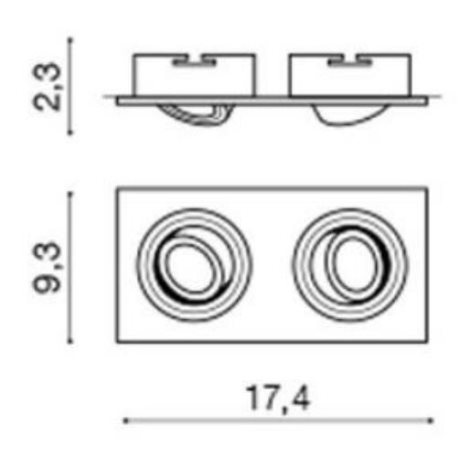 Caro 2 Square podhledové svítidlo 2x GU10 50W bez zdroje 17,4cm hranaté IP20, bílé 4