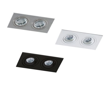 Caro 2 Square podhledové svítidlo 2x GU10 50W bez zdroje 17,4cm hranaté IP20, černé 2