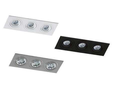 Caro 3 Square podhledové svítidlo 3x GU10 50W bez zdroje 25,6cm hranaté IP20, bílé 3