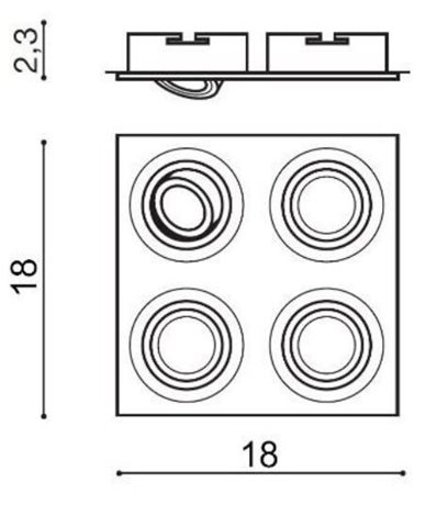 AZ2444 Caro 4 Square (aluminium) 2