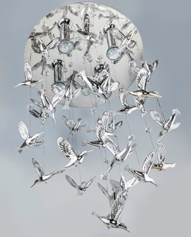 Birds stropní svítidlo 4x GU10 40W bez zdroje 50cm kulaté IP20, chromové 3