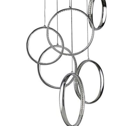 Olimp závěsné svítidlo LED 80W 6720lm 3000K 60cm kulaté IP20, chromové 3