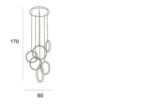 Olimp závěsné svítidlo LED 80W 6720lm 3000K 60cm kulaté IP20, chromové 5