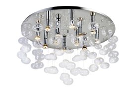 Luvia 80 stropní přisazené svítidlo 10x GU10 40W bez zdroje 80cm kulaté IP20, chrom/čirá/křišťál
