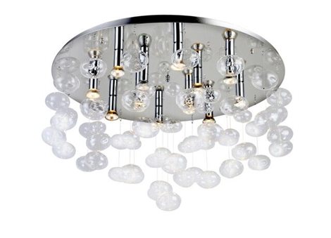 Luvia 80 stropní přisazené svítidlo 10x GU10 40W bez zdroje 80cm kulaté IP20, chrom/čirá/křišťál 1
