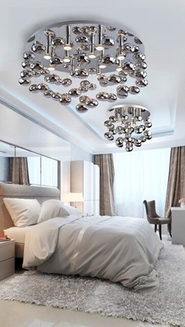 Luvia stropní svítidlo 6x GU10 40W bez zdroje 50cm IP20, chrom/křišťál 4