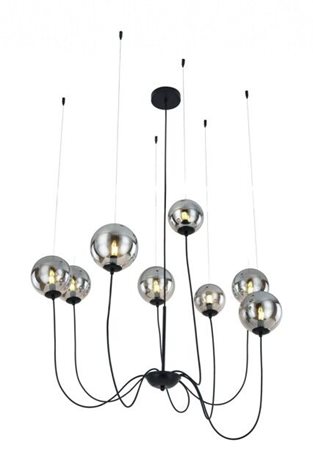 Conflux závěsné svítidlo 8x G9 33W bez zdroje 140cm IP20, chrom/černá 1