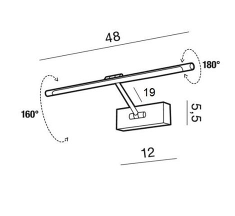 Davinci nástěnné svítidlo 8W 530lm 3000K 48cm IP20, chromové 2