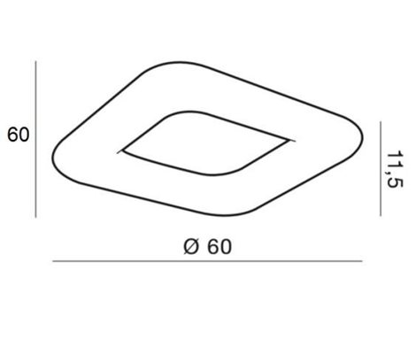 Donut přisazené svítidlo LED 84W 7140lm 2700-6000K 60cm hranaté IP20, bílé + ovladač 2