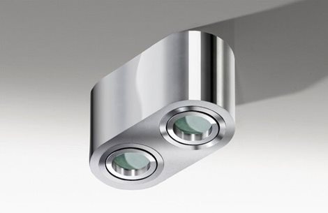 Brant 2 koupelnové přisazené svítidlo 2x GU10 50W bez zdroje 18cm oválné IP44, chromové 2