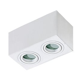Brant 2 koupelnové přisazené svítidlo 2x GU10 50W bez zdroje 18cm hranaté IP44, bílé