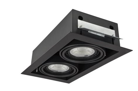 Nova 2 podhledové svítidlo 2x GU10 40W bez zdroje 34,5cm hranaté IP20, černé 1