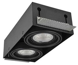 Nova 2 podhledové svítidlo 2x GU10 40W bez zdroje 30cm hranaté IP20, černé