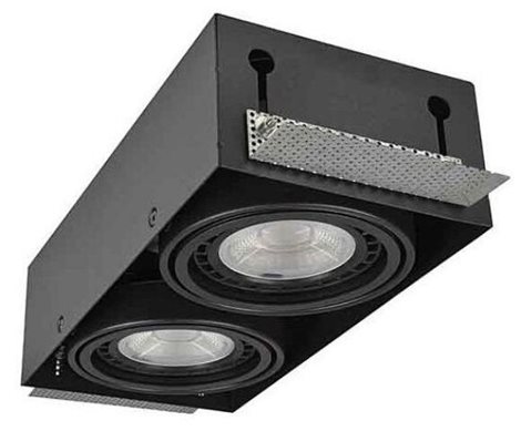 Nova 2 podhledové svítidlo 2x GU10 40W bez zdroje 30cm hranaté IP20, černé 1