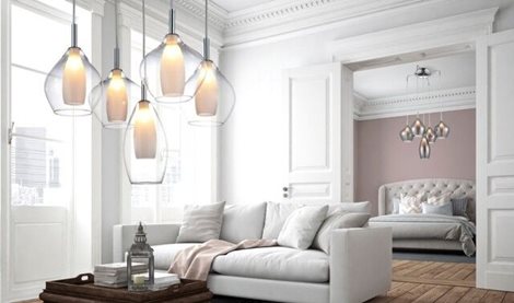 Amber Milano 5 závěsné svítidlo 5x G9 40W bez zdroje 50cm kulaté IP20, čiré/opálové sklo 3