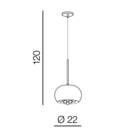 Burn 1 závěsné svítidlo 1x G9 40W bez zdroje 22cm IP20, chrom/křišťál 2