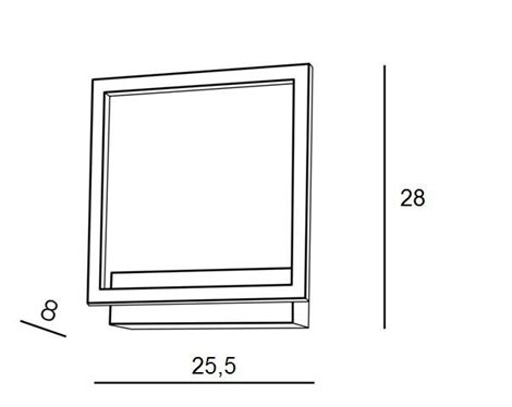 Opera nástěnné svítidlo LED 18W 1020lm 3000K 25,5cm hranaté IP20, černé 2