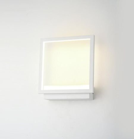 Opera nástěnné svítidlo LED 18W 1020lm 3000K 25,5cm hranaté IP20, bílé 3