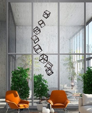Strange 8 závěsné svítidlo LED 150W 9680lm 3000K stmívatelné 60cm IP20, černé 2