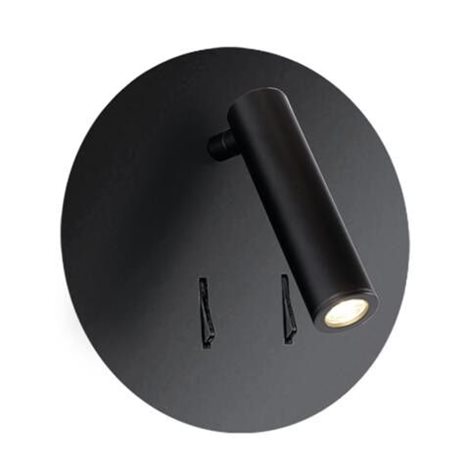 Faro nástěnné bodové svítidlo s vypínačem LED 3W 250lm + 6W 420lm 3000K IP20, černé 1