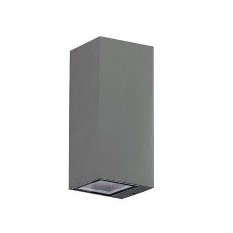 Jake Wall venkovní nástěnné bodové svítidlo 2x GU10 35W bez zdroje 21cm hranaté IP54, tmavě šedé 1