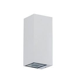 Jake Wall venkovní nástěnné bodové svítidlo 2x GU10 35W bez zdroje 21cm hranaté IP54, bílé