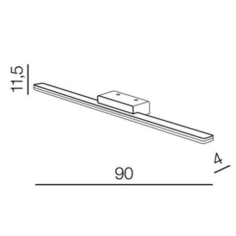 Epsilon koupelnové nástěnné svítidlo LED 18W 1530lm 3000K 90cm IP44, černé 3
