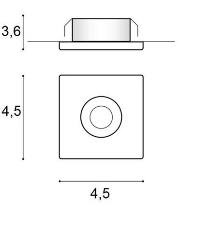 Fill podhledové svítidlo LED 5W 425lm 3000K 4,5cm hranaté IP20, černé 4