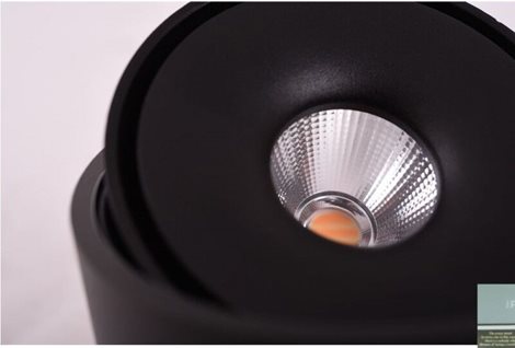 Boston Tube přisazené bodové svítidlo LED 10W 685lm 3000K stmívatelné 10,5cm kulaté IP20, černé 2