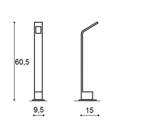 Agape venkovní sloupkové svítidlo LED 6W 480lm 3000K 60cm IP54, tmavě šedé 2