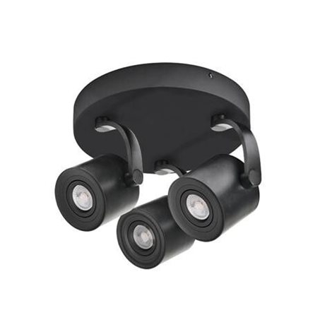 Bross Arm 3 stropní bodové svítidlo 3x GU10 35W bez zdroje 30cm kulaté IP20, černé 1