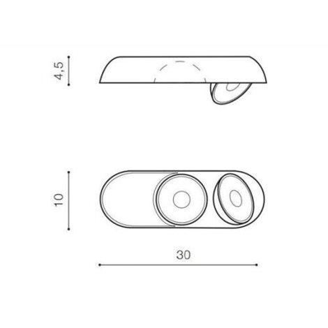 TORONTO 2 podhledové svítidlo LED 20W 1050lm 3000K 30cm oválné IP20, bílé 3