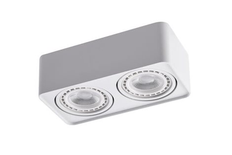 PAOLA přisazené bodové svítidlo 2x GU10 50W bez zdroje 29cm hranaté IP20, bílé 1