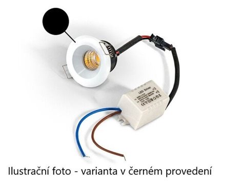 OKA zápustné bodové svítidlo LED 3W 250lm 3000K 4,8cm kulaté IP20, černé 2