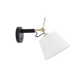ZYTA nástěnné svítidlo s vypínačem 1x E27 60W bez zdroje 20cm IP20, černá/zlatá/bílá