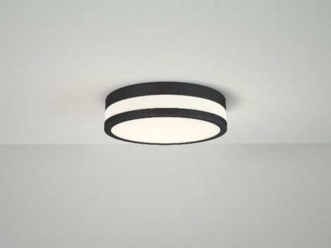 KARI koupelnové přisazené svítidlo LED 18W 700lm 3000K 29cm kulaté IP44, černé 2