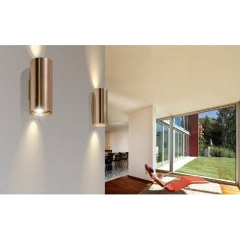 VELIA nástěnné bodové svítidlo 2x GU10 50W bez zdroje 15,5cm IP20, mosazné 5